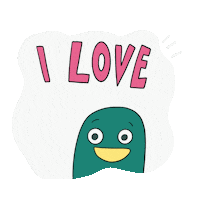 Duck Love Sticker by Franziska Höllbacher
