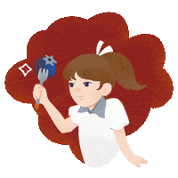 ferdinanfiv girl eat fruit berries Sticker