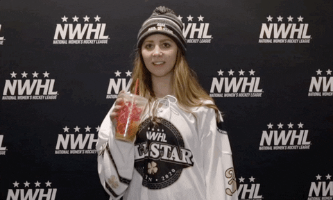 NWHL giphyupload coffee hockey sip GIF