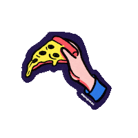 brujuleando food pizza hand comida Sticker