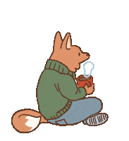 Coffee Fox Sticker