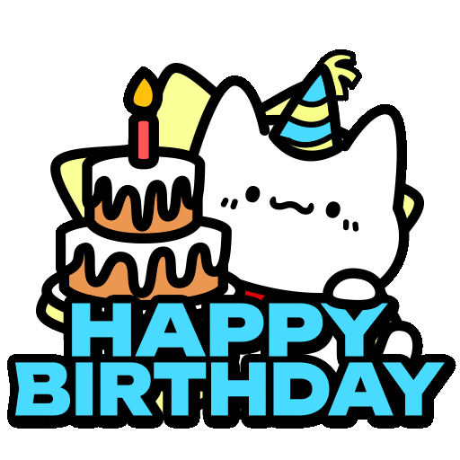 Happy Birthday Cat Sticker by Lord Tofu Animation