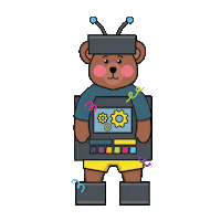 cerebraIC bear robot cerebra Sticker