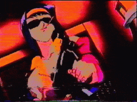 Fiftyrock anime retro gun vaporwave GIF