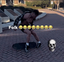 Skateboarding Folk GIF