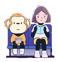 munins book monkey train read Sticker
