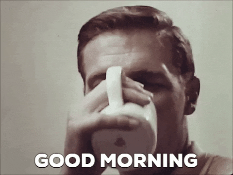 TheCoffeeMan giphygifmaker good morning vintage coffee drinking GIF