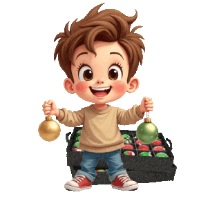 Boys Girls Christmas Ornaments Sticker