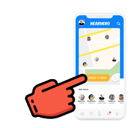 hire i need a hero Sticker by NearHero