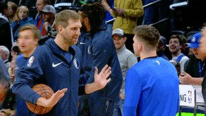 dirk nowitzki player court GIF by NBA