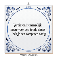 Computer Chaos Sticker by Tegelspreuken.nl