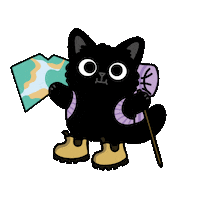 Black Cat Sticker by meowbox