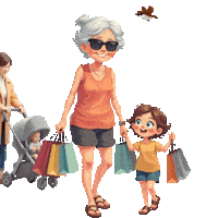 Grandmother Granddaughter Sticker