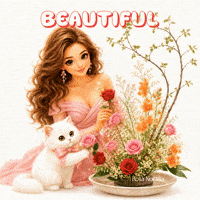White Cat Pink GIF