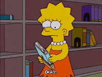 lisa simpson book GIF