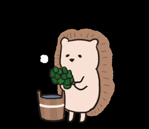 suominokurashi giphygifmaker サウナ ハリネズミ 北欧 GIF