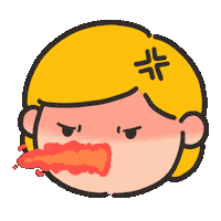 Angry Fire Sticker by iROiRO