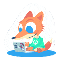 Kaiserbrand cartoon fox laptop cut Sticker