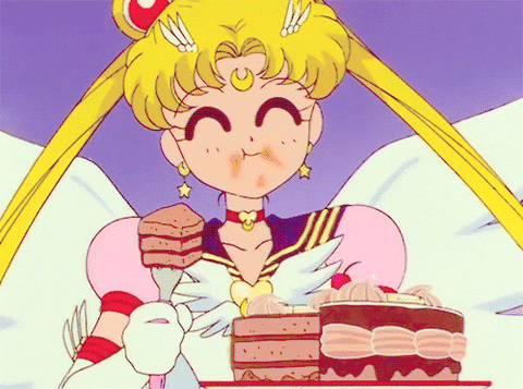 sailor moon eating GIF
