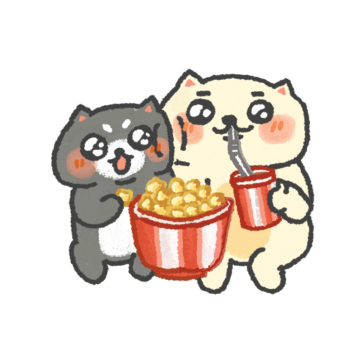 Movie Time Popcorn Sticker