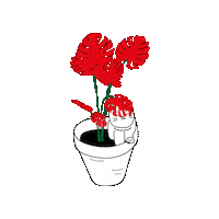 Yudesign cat red nature green Sticker