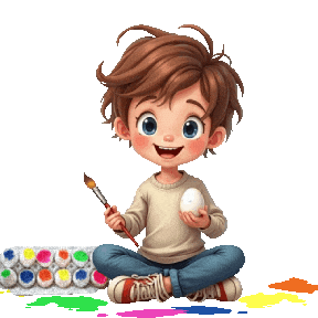 Boys Girls Easter Sticker
