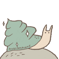 roughpaperunnie shocked scared hide snail Sticker