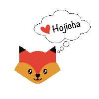Green Tea Fox Sticker by Hojicha Co.