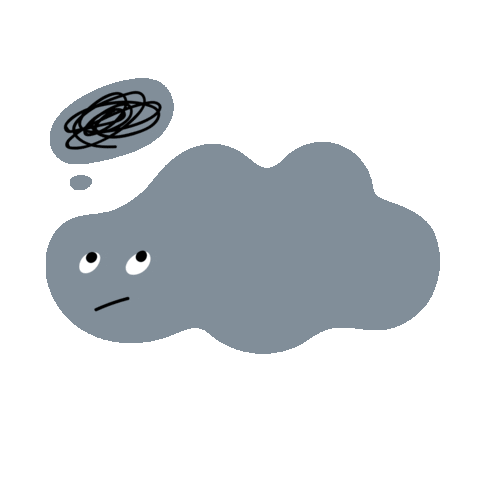 Cloud Thoughts Sticker by pirogart
