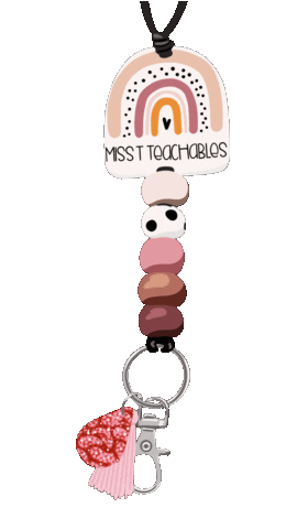 misstteachables giphyupload teacher polymer clay lanyard Sticker
