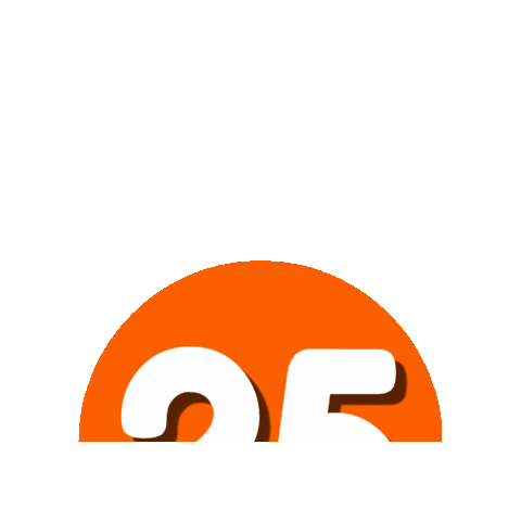 Orange Number Sticker