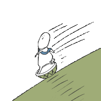 run working Sticker by Kameryman and Usagibucho