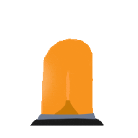 Orange Warning Sticker by Redmatters