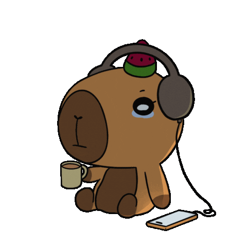 CapyEra giphyupload music sad crying Sticker