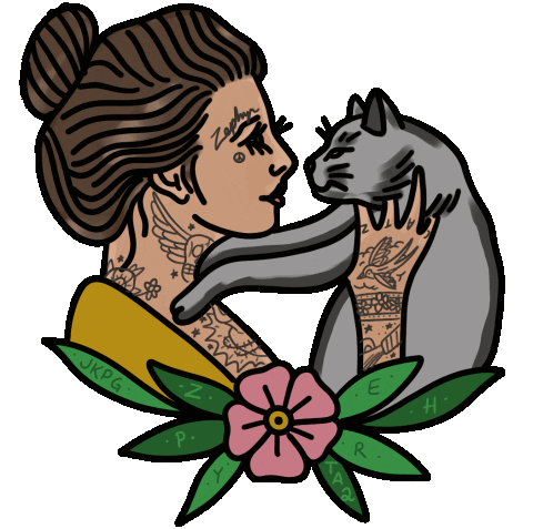 zephyrtattoo giphyupload love cat heart Sticker