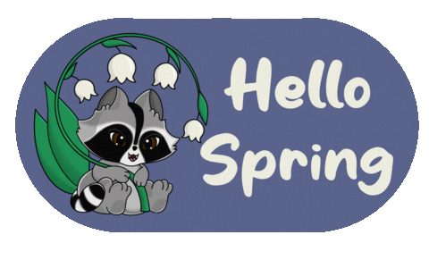 Spring Raccoon Sticker