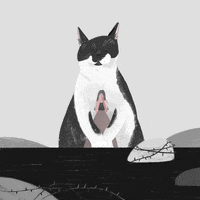 HO66 love cat girl sad GIF