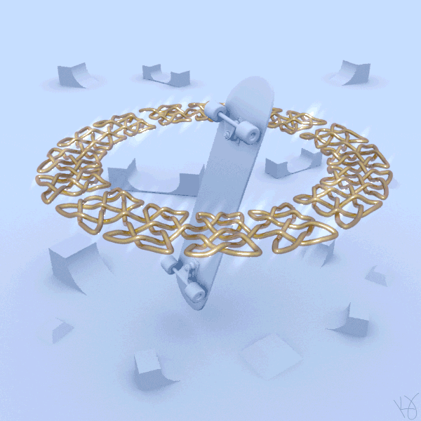 KarlJahnke 3d blue gold skate GIF