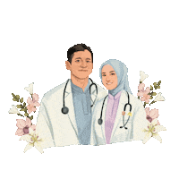 Flower Couple Sticker by Rafhi Dominic