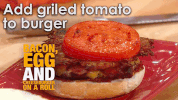 rachel bacon egg cheeseburger GIF by Rachael Ray Show