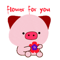 Flower Pig Sticker