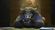 djkoren zootopia chief bogo jamming to music chief bogo using app GIF
