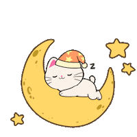 Sleepy Good Night Sticker by Silly Kitties
