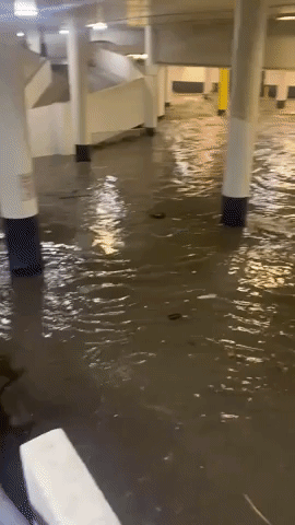 Floodwater Gushes Into Las Vegas Parking Garage During Record-Setting Monsoon Season