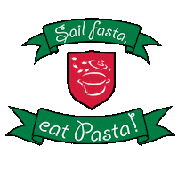 Pasta Sailing Sticker by "Viel Wind um nix"