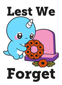 Lest We Forget Sticker by Naru Naru