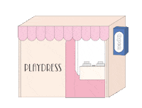 Playdress shop lights open store Sticker