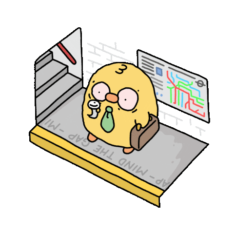 Tired Train Station Sticker by Kennysgifs