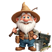 Gone Fishing Gnome Sticker