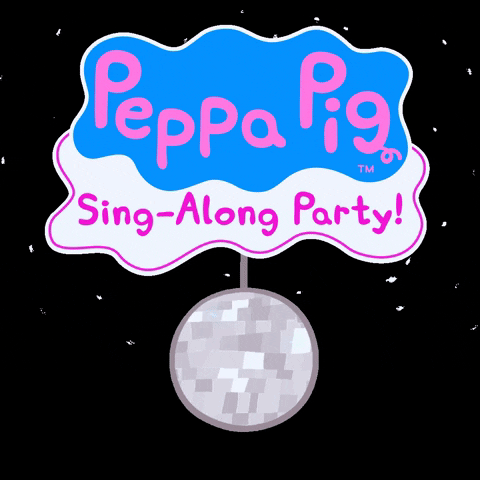 roundroomlive party sing pig peppa pig GIF